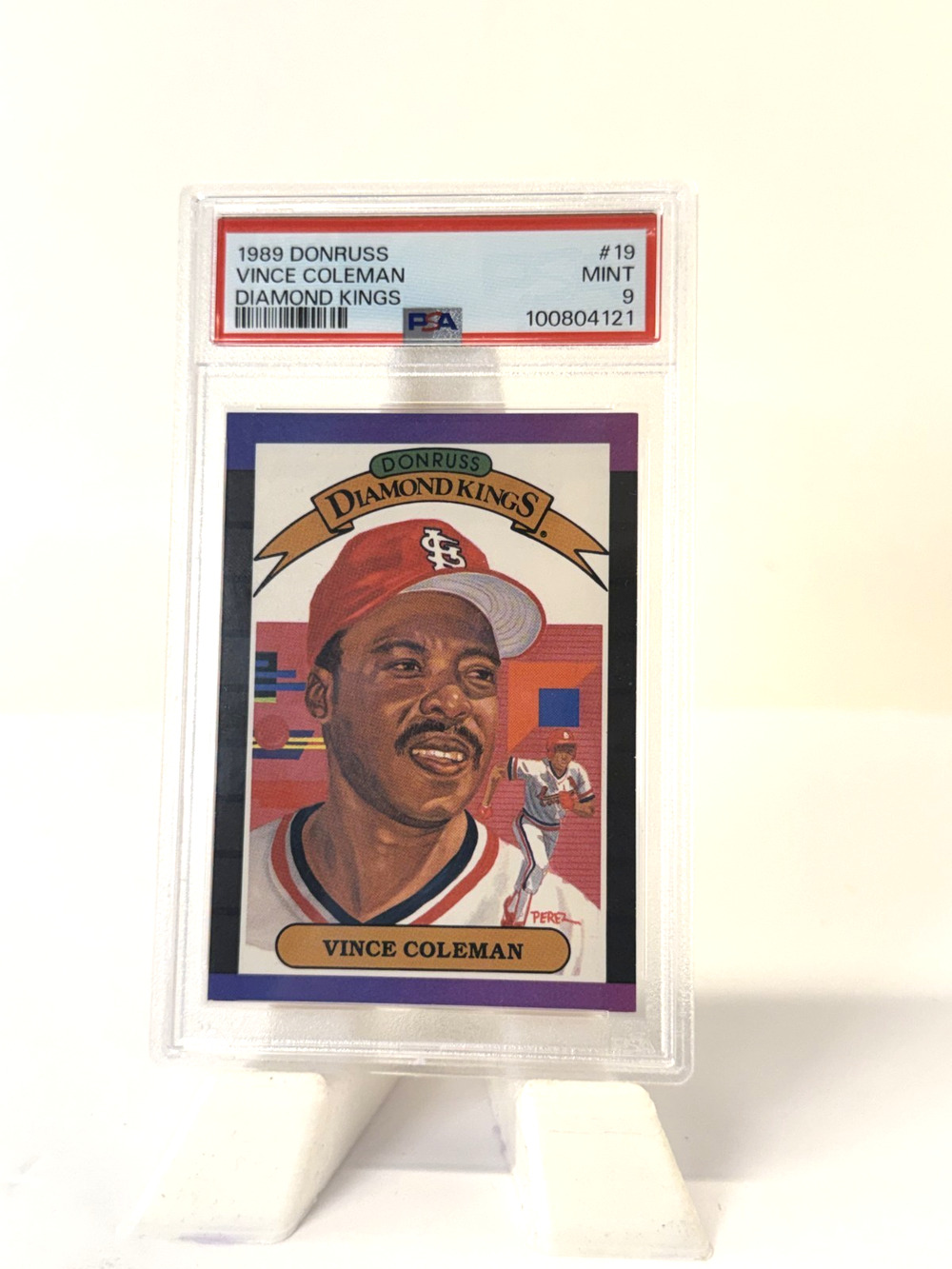 1989 Donruss #19 Vince Coleman Diamond Kings PSA 9 MINT